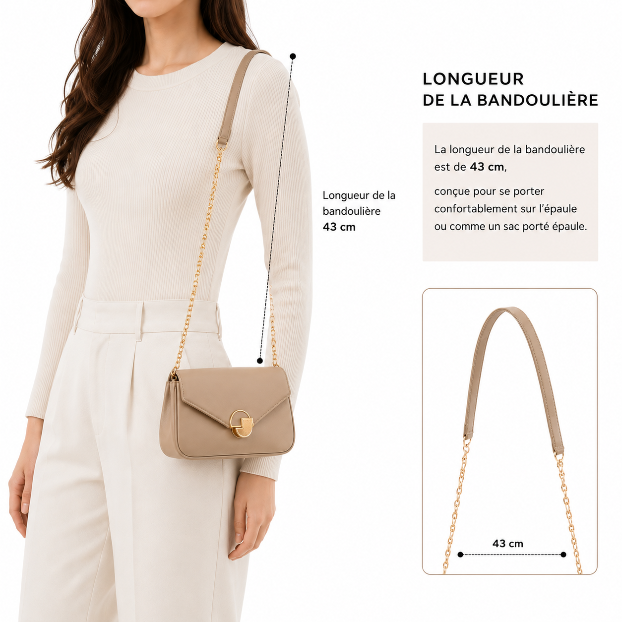 Sac Épaule Élégant Femme Chaîne Dorée – Compact Chic