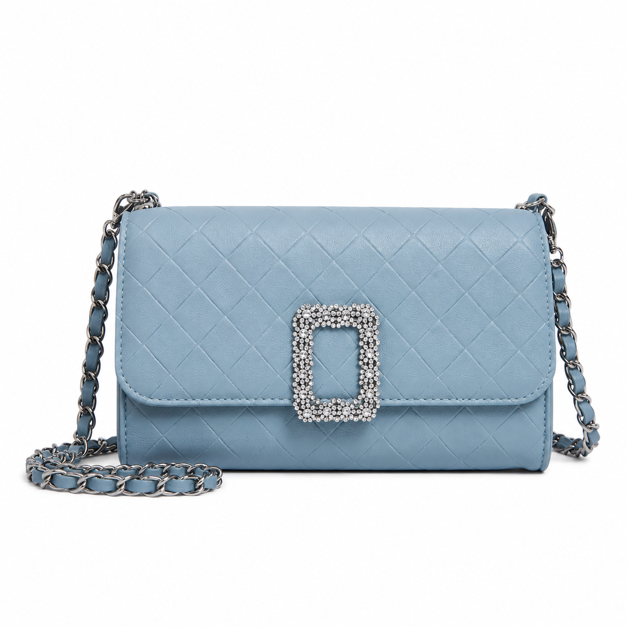 Sac Bandoulière Matelassé  Élégant avec Boucle Strass
