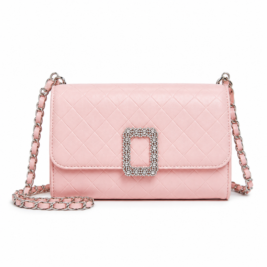Sac Bandoulière Matelassé  Élégant avec Boucle Strass