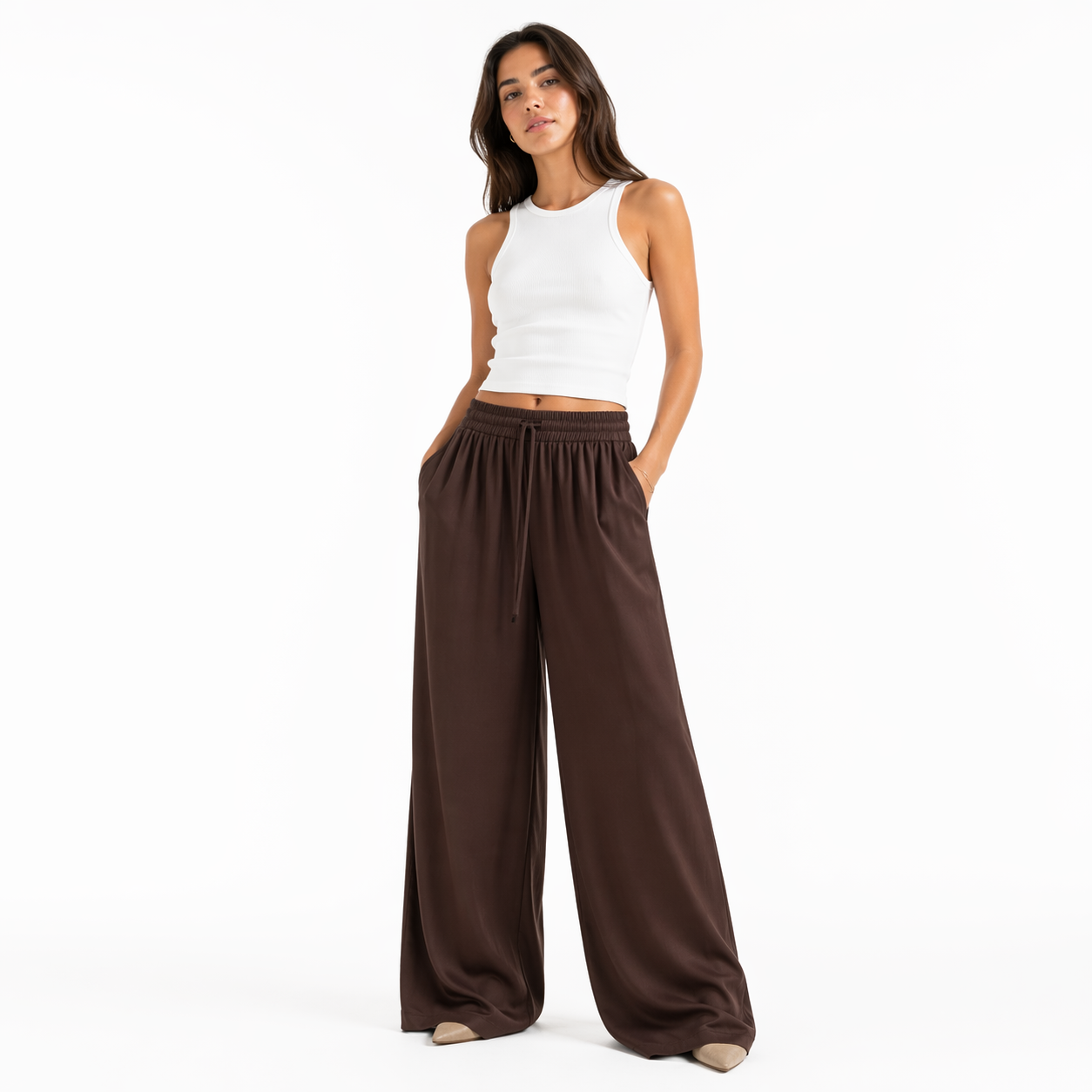 Pantalon palazzo fluide – Coupe large élégante, taille élastiquée
