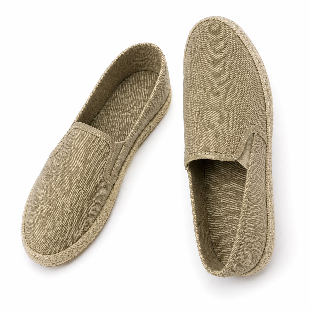 Espadrilles slip-on en toile semelle corde confortable été