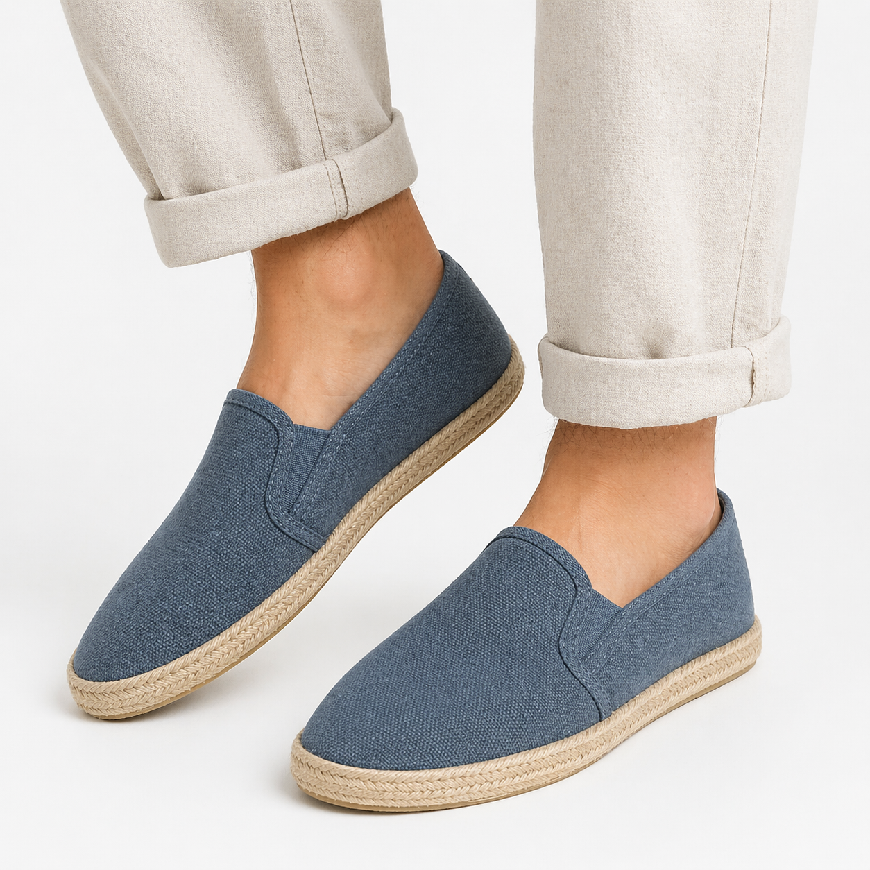 Espadrilles slip-on en toile semelle corde confortable été
