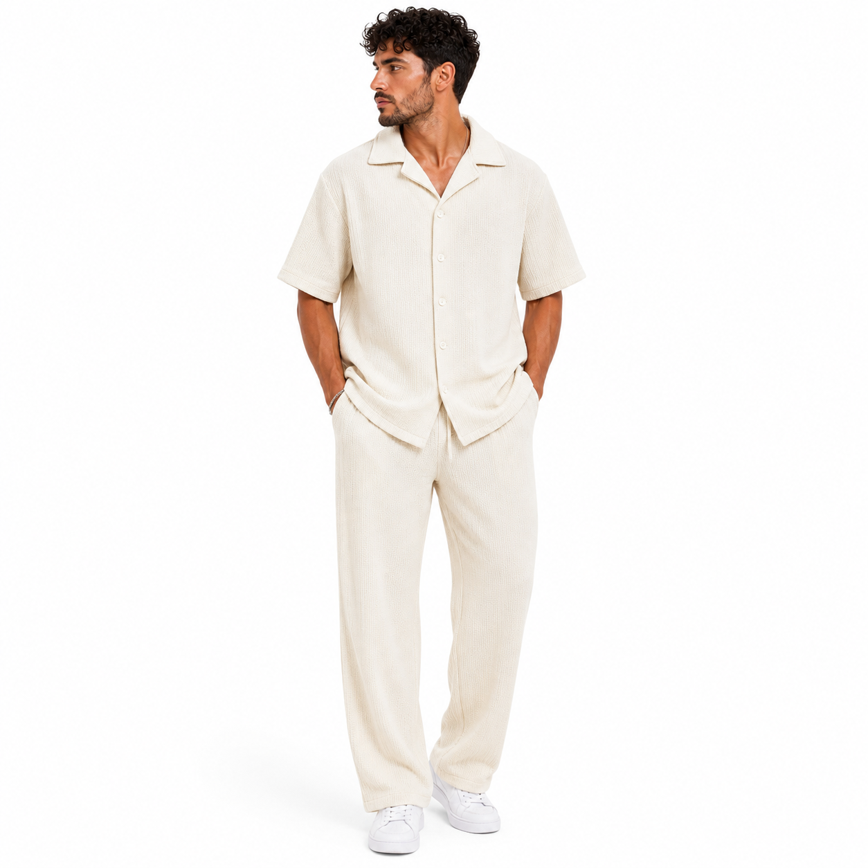 Ensemble Homme Chemise & Pantalon – Style Resort Décontracté