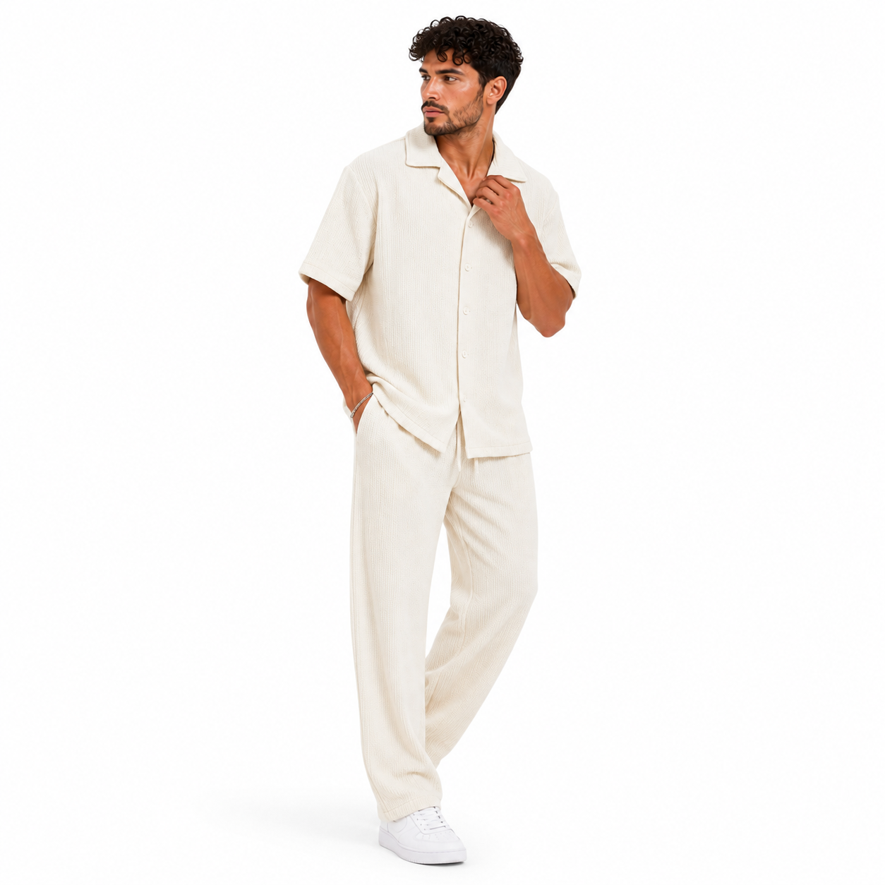 Ensemble Homme Chemise & Pantalon – Style Resort Décontracté