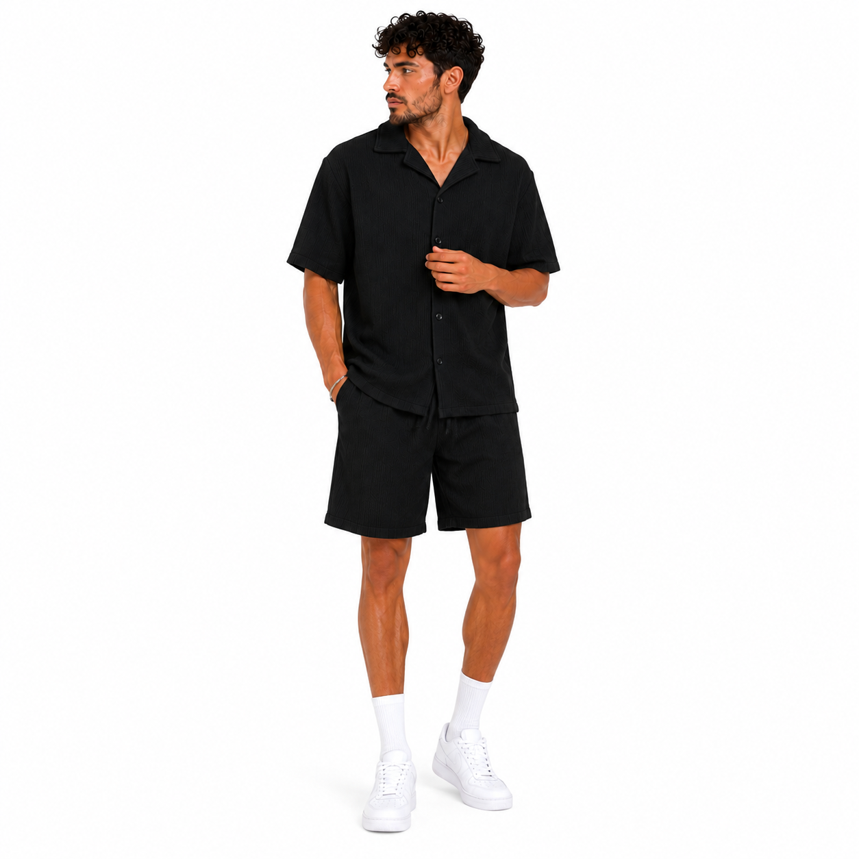 Ensemble homme chemise manches courtes et short  – Style casual chic oversize été
