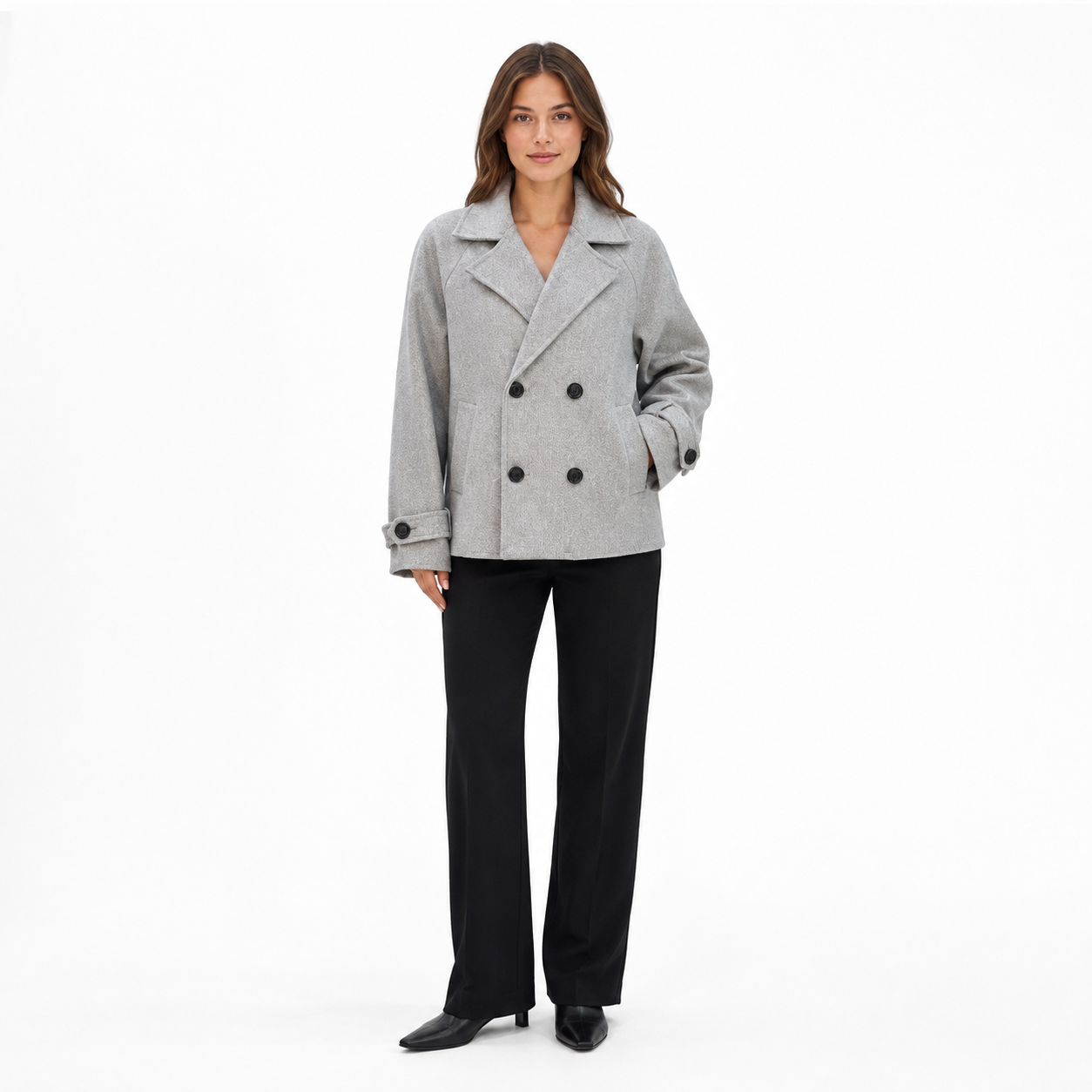 Veste Classique Coupe Droite Sans Ceinture