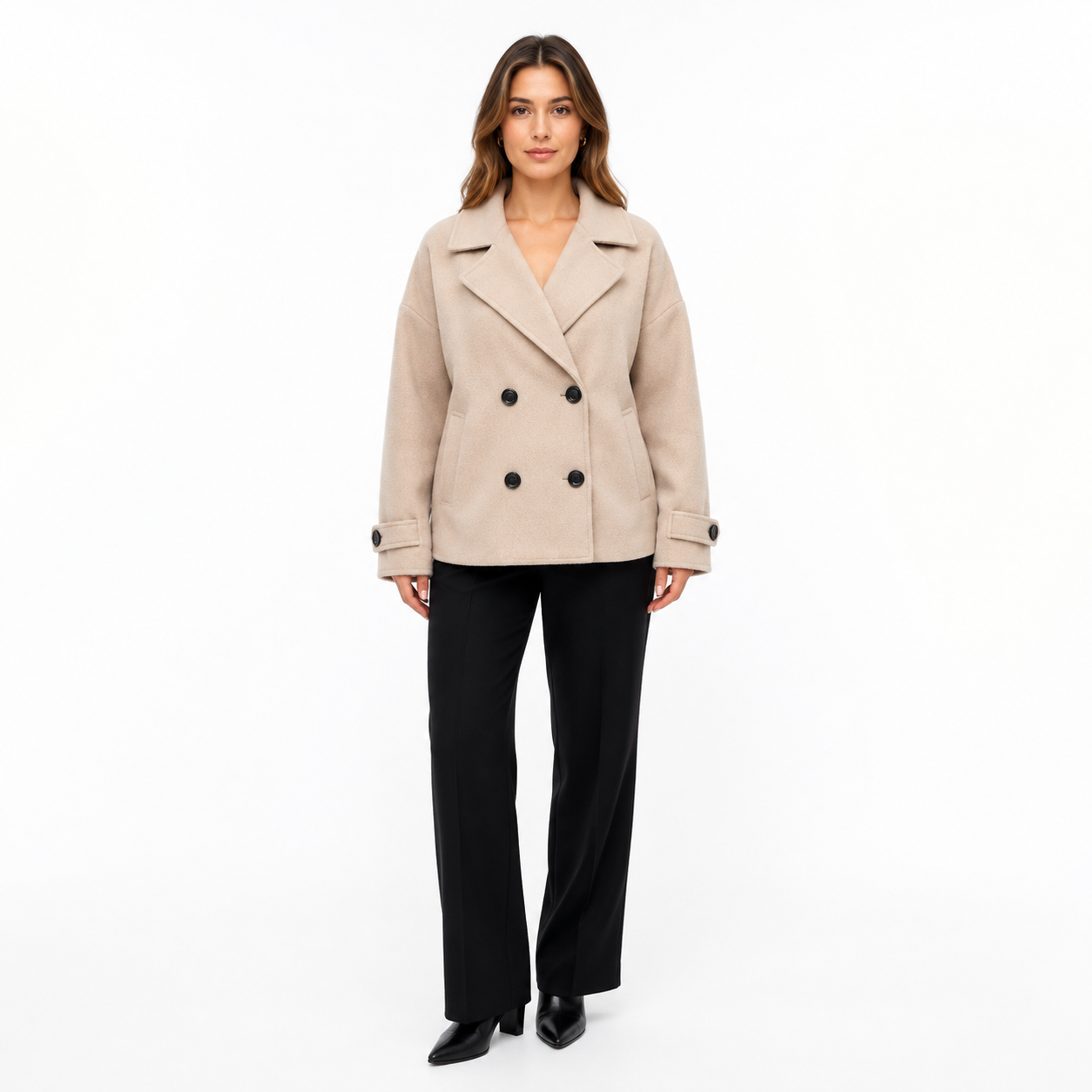 Veste Classique Coupe Droite Sans Ceinture