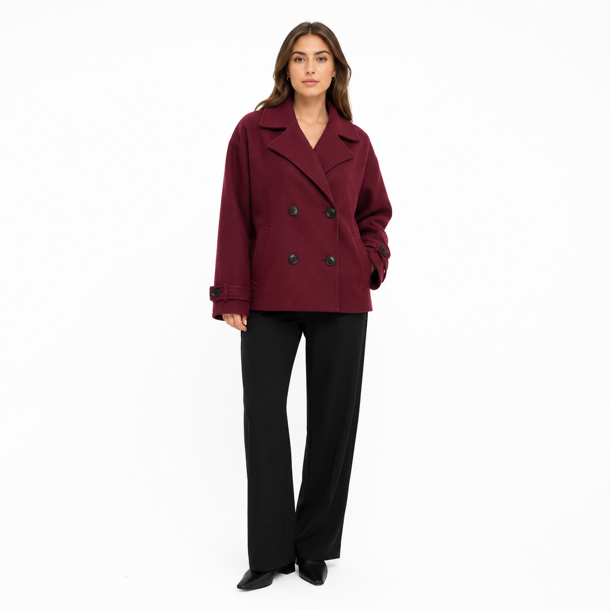 Veste Classique Coupe Droite Sans Ceinture