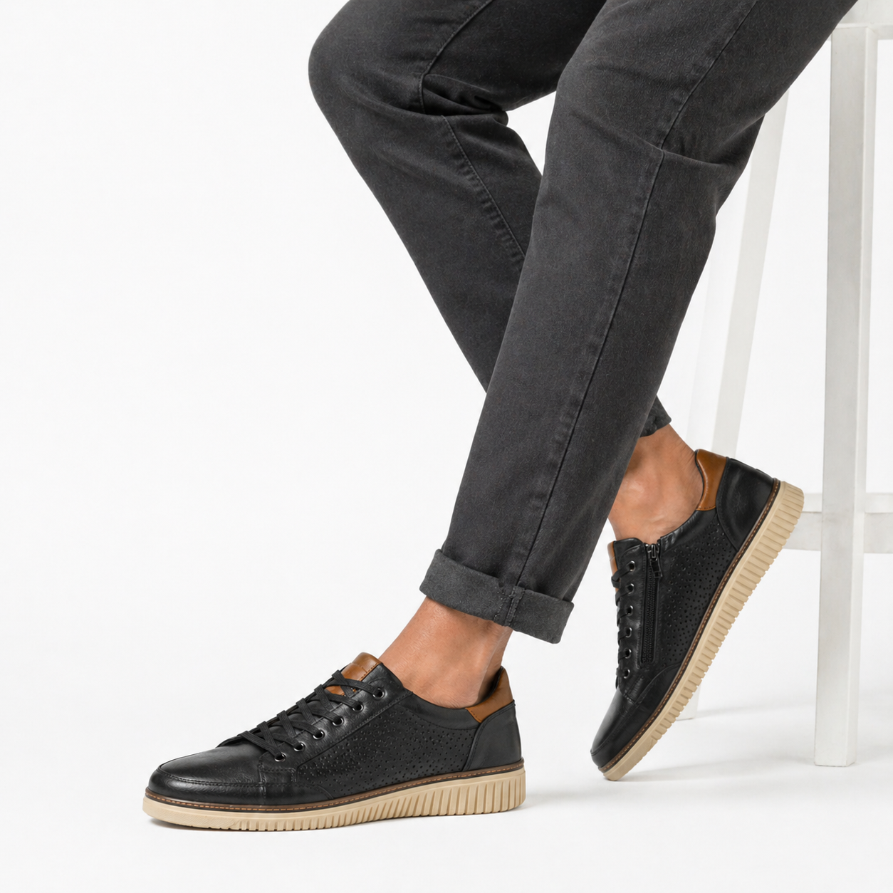 Chaussures Casual Homme – Marron & Noir