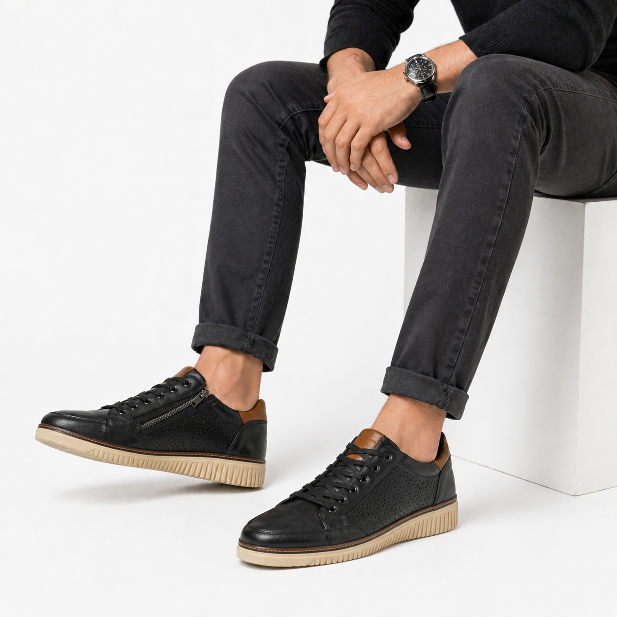 Chaussures Casual Homme – Marron & Noir