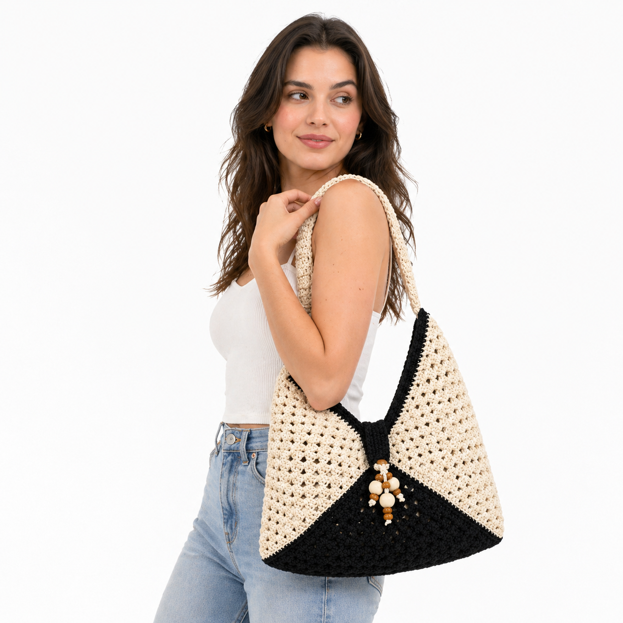 Sac à Main Femme en Crochet – Style Bohème Naturel