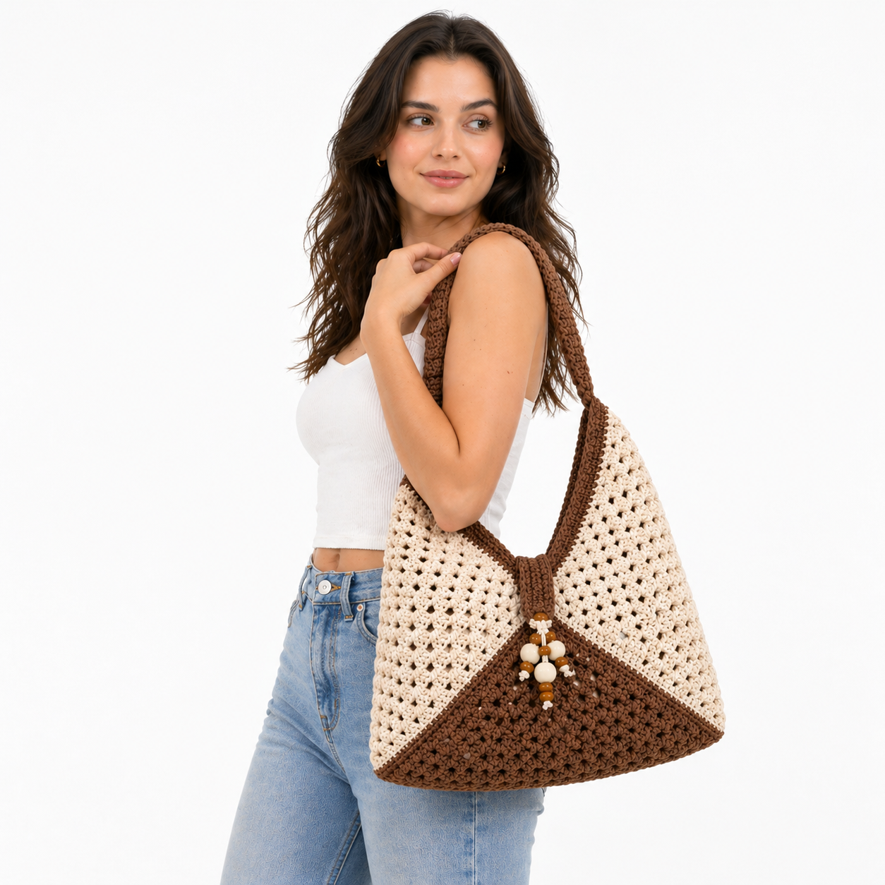 Sac à Main Femme en Crochet – Style Bohème Naturel