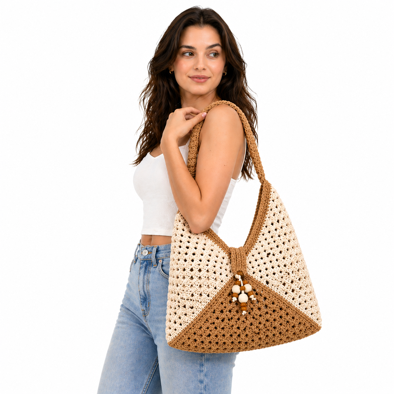 Sac à Main Femme en Crochet – Style Bohème Naturel