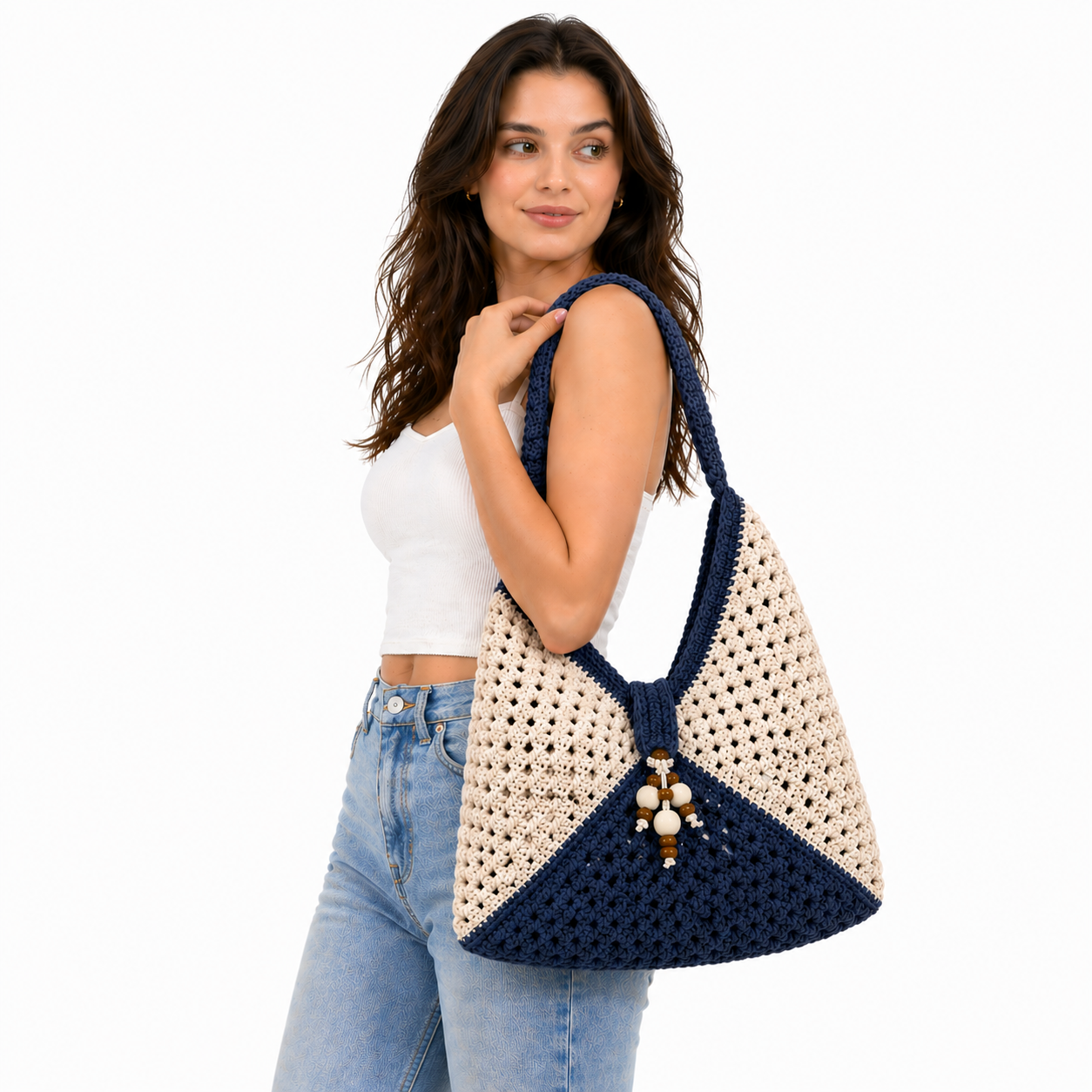 Sac à Main Femme en Crochet – Style Bohème Naturel