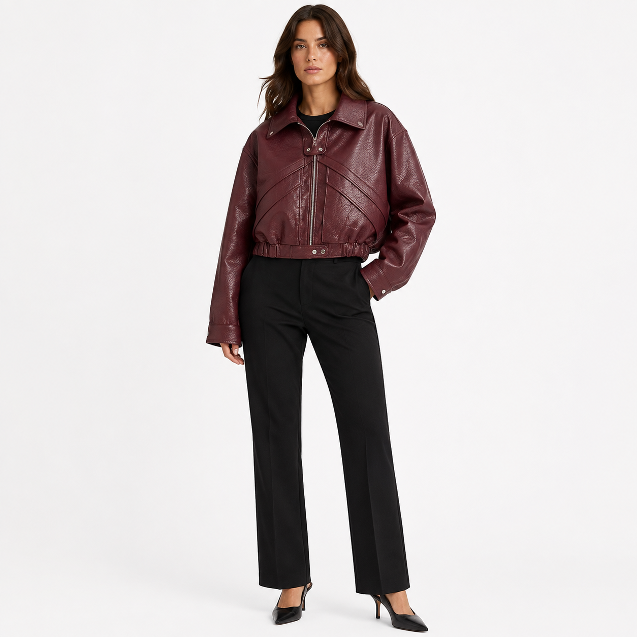 Veste Élégante Femme à Fermeture Éclair Cachée