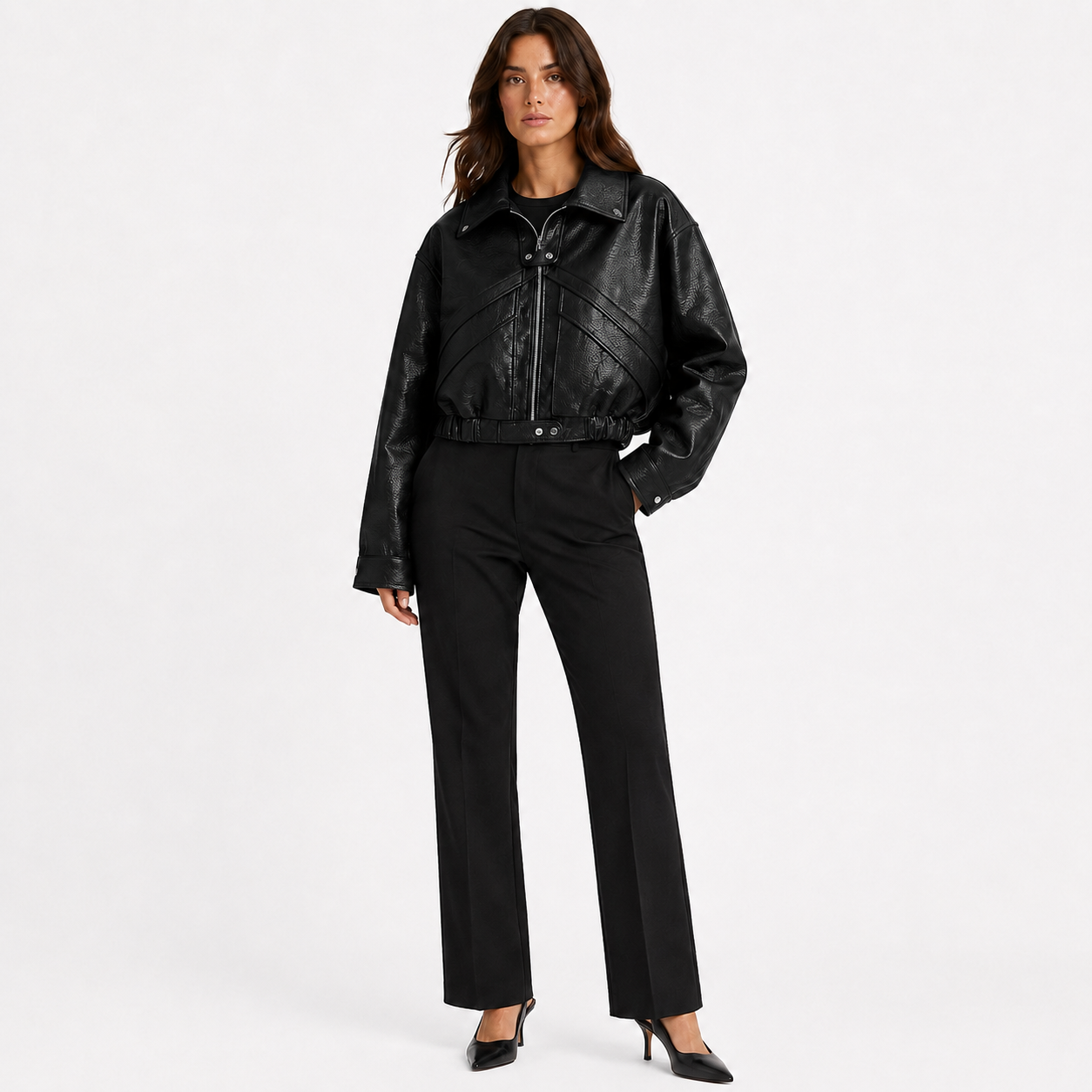 Veste Élégante Femme à Fermeture Éclair Cachée