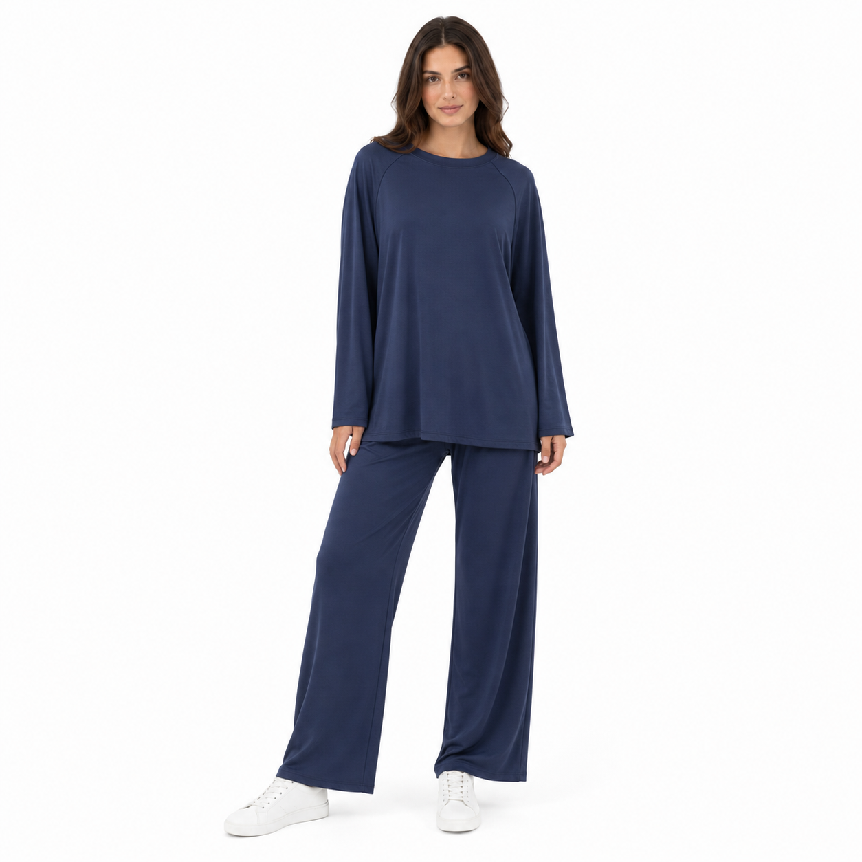 Ensemble Femme Oversize 2 Pièces – Haut Manches Longues; Pantalon Large Confort Taille Unique