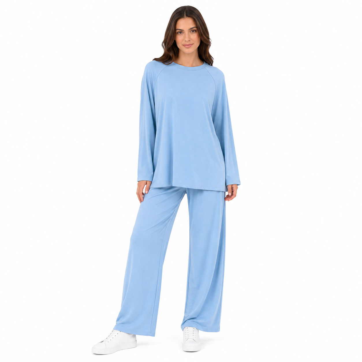 Ensemble Femme Oversize 2 Pièces – Haut Manches Longues; Pantalon Large Confort Taille Unique