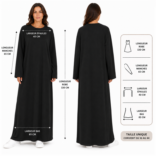 Robe Longue Oversize Femme – Manches Longues, Coupe Fluide – Taille Unique