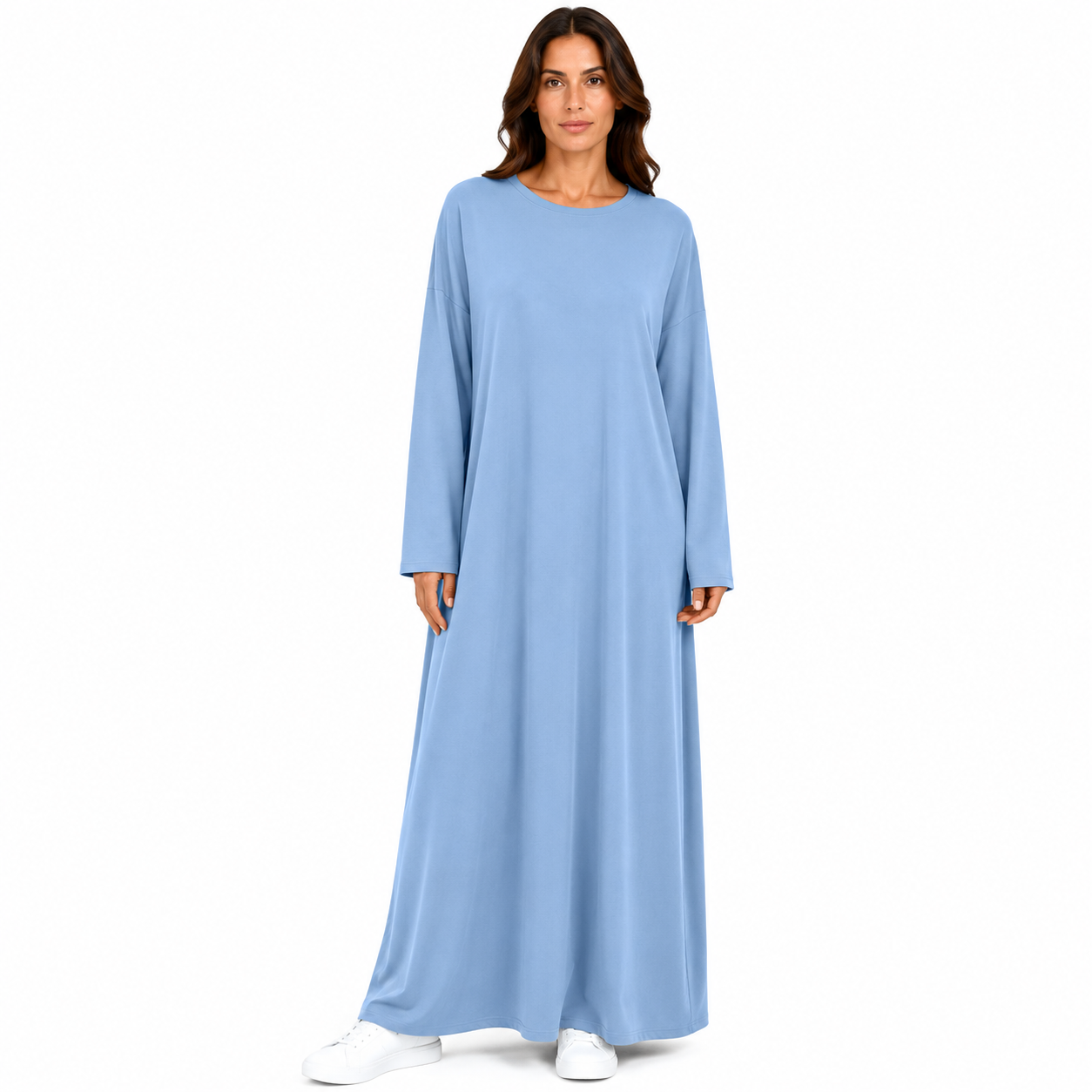 Robe Longue Oversize Femme – Manches Longues, Coupe Fluide – Taille Unique 36 à 46