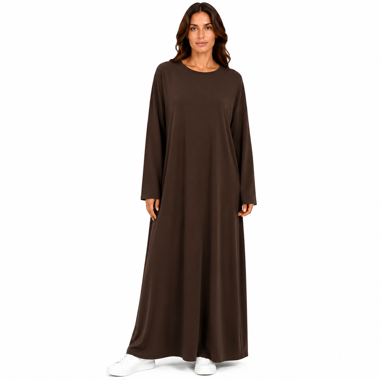 Robe Longue Oversize Femme – Manches Longues, Coupe Fluide – Taille Unique 36 à 46