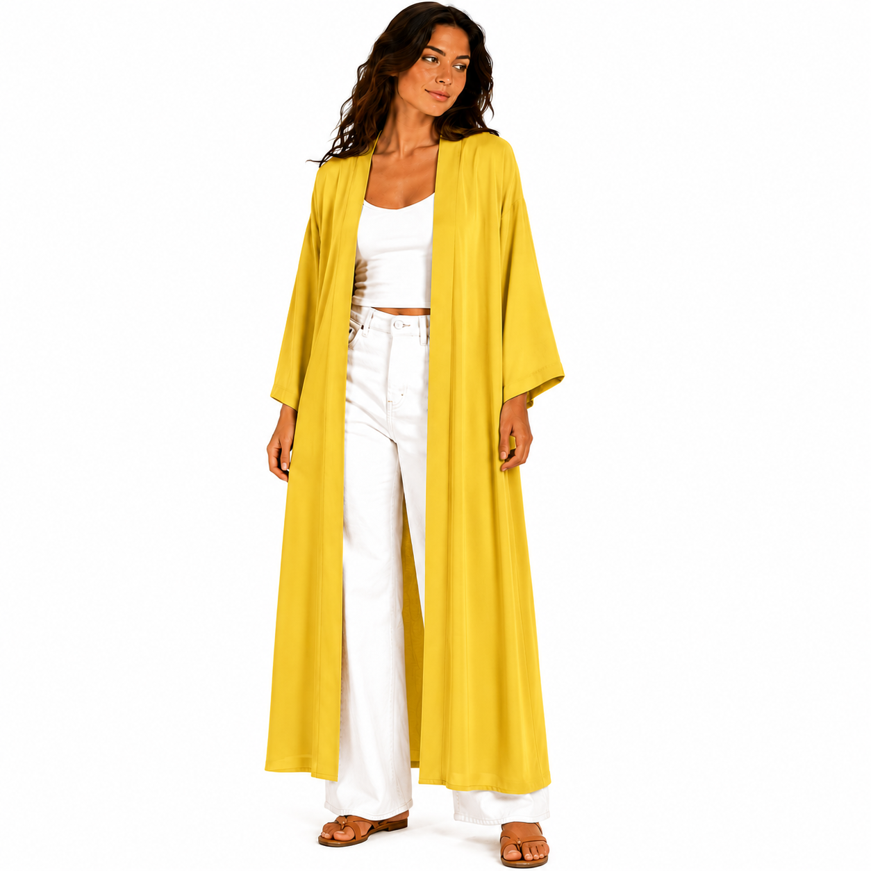 Elegantes langes Kleid – Fließender Kimono