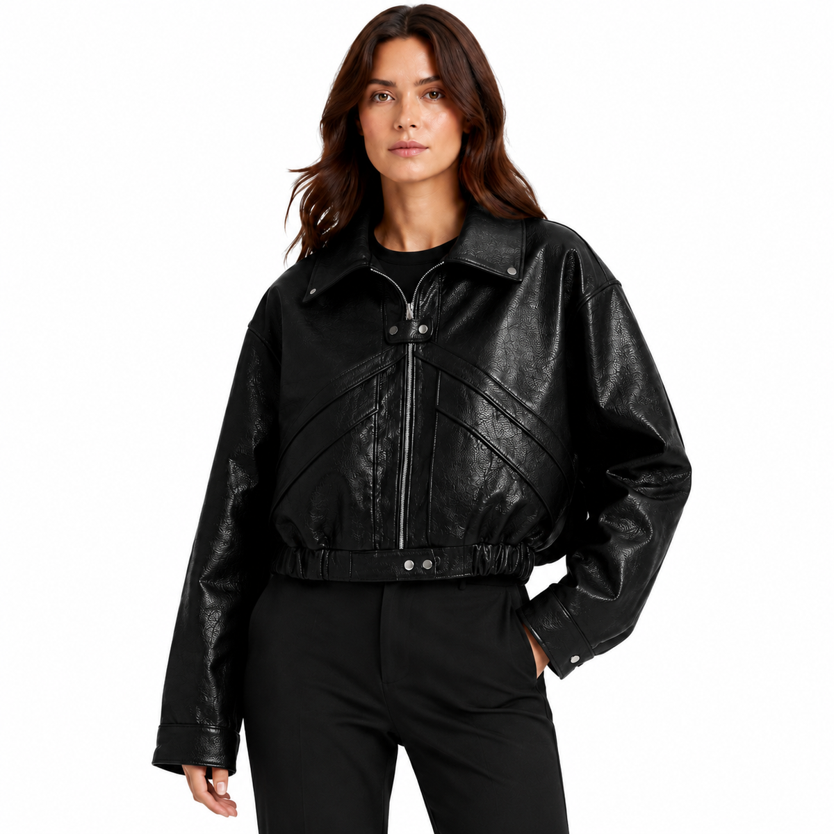 Veste Élégante Femme à Fermeture Éclair Cachée