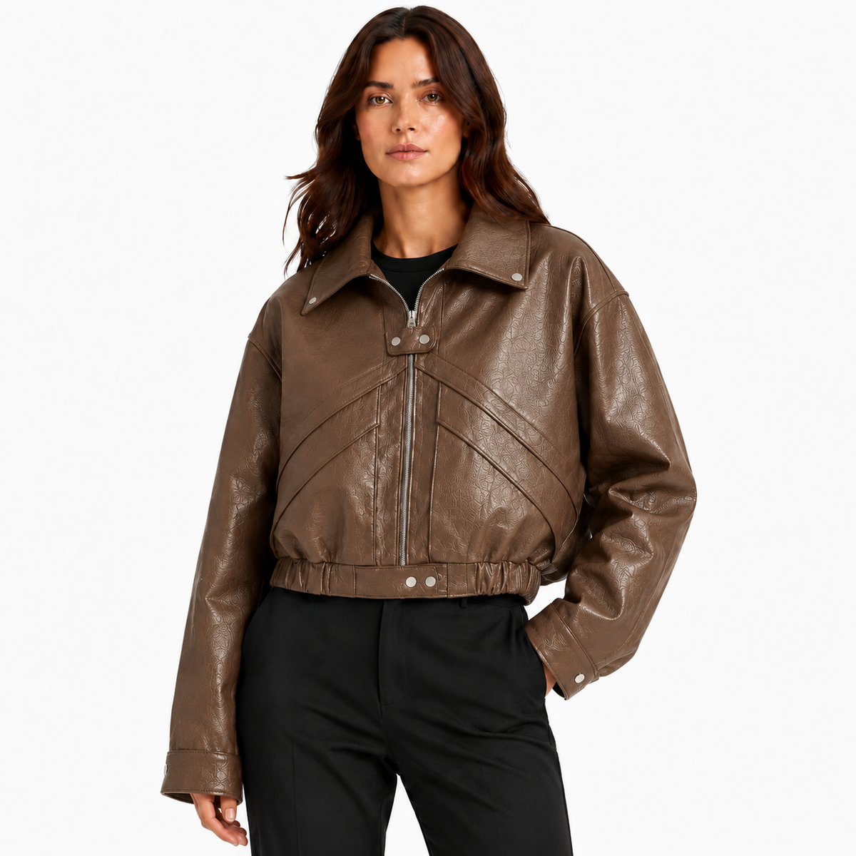 Veste Élégante Femme à Fermeture Éclair Cachée