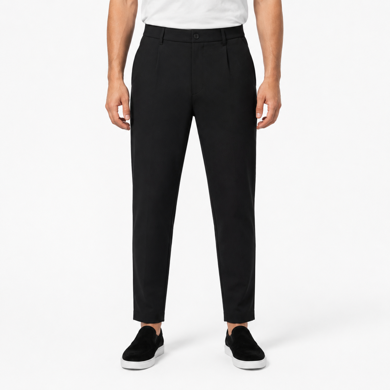Pantalon Homme Élégant Coupe Droite et Extensible