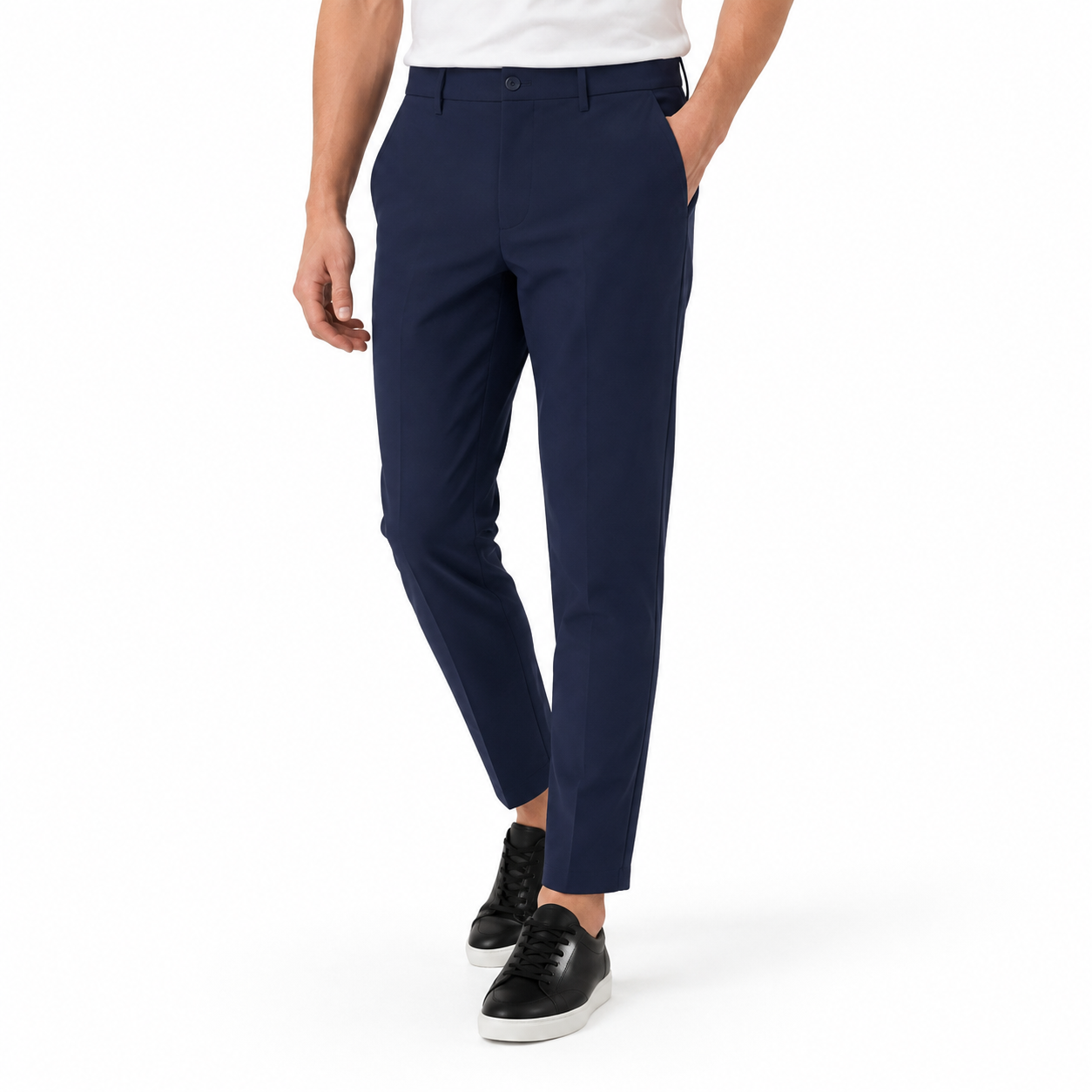 Pantalon Homme Élégant Coupe Droite et Extensible