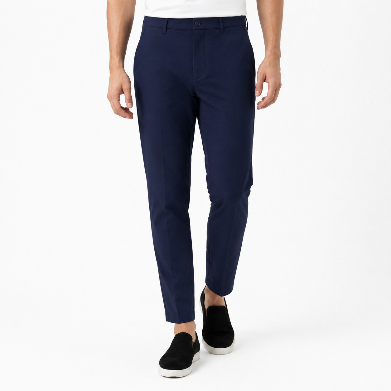Pantalon Homme Élégant Coupe Droite et Extensible