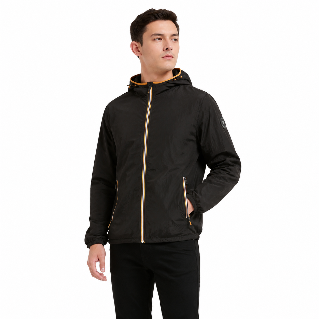 Veste Coupe-Vent Homme Légère à Capuche Zippée
