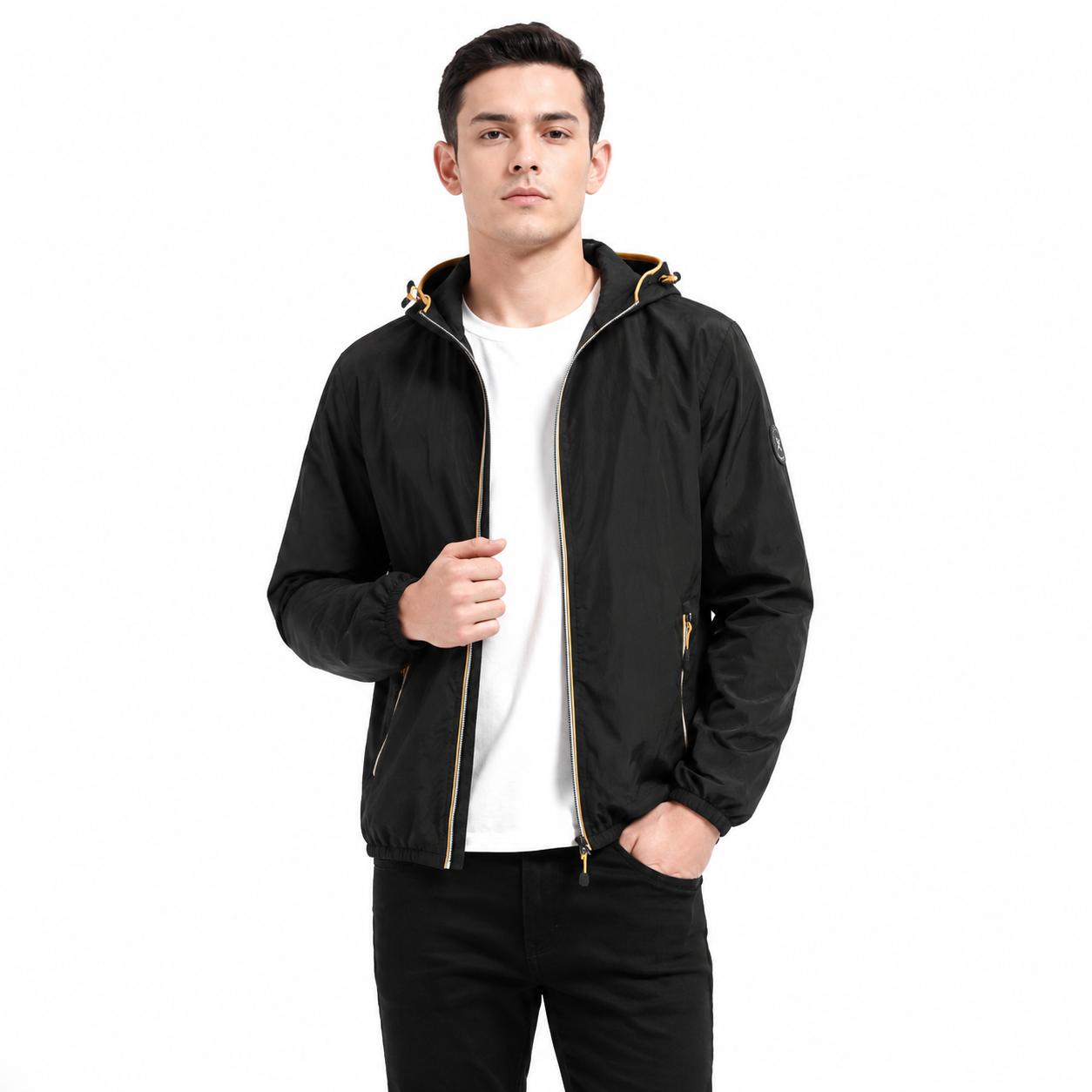 Veste Coupe-Vent Homme Légère à Capuche Zippée