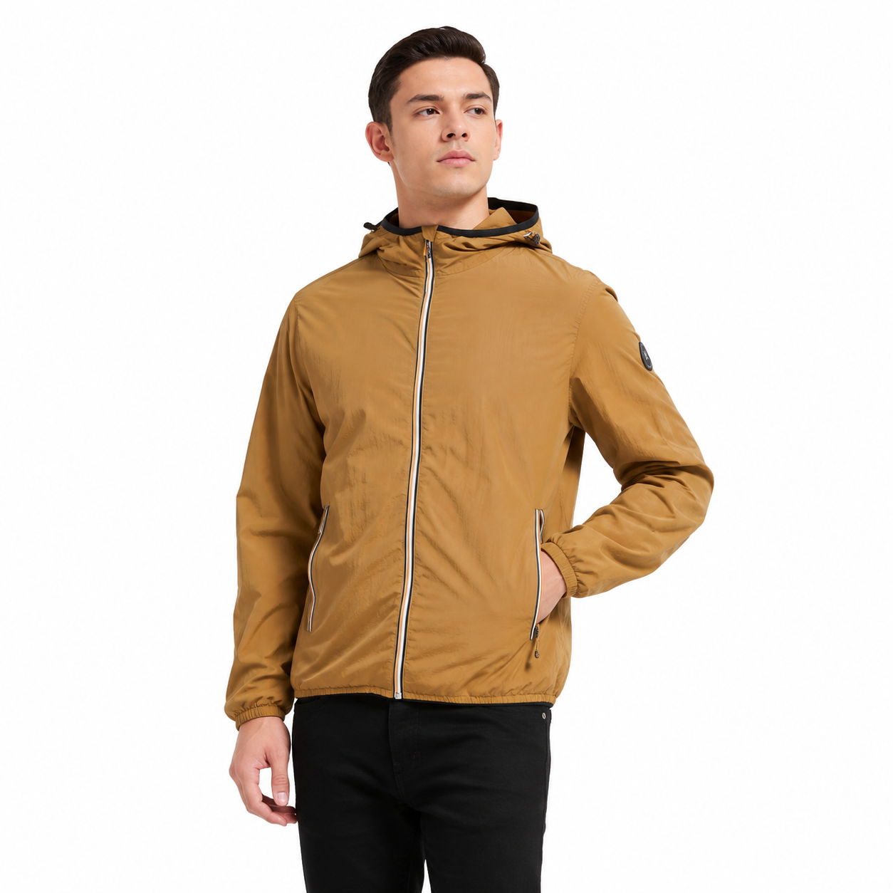 Veste Coupe-Vent Homme Légère à Capuche Zippée