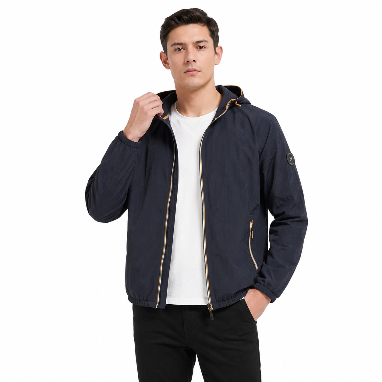 Veste Coupe-Vent Homme Légère à Capuche Zippée