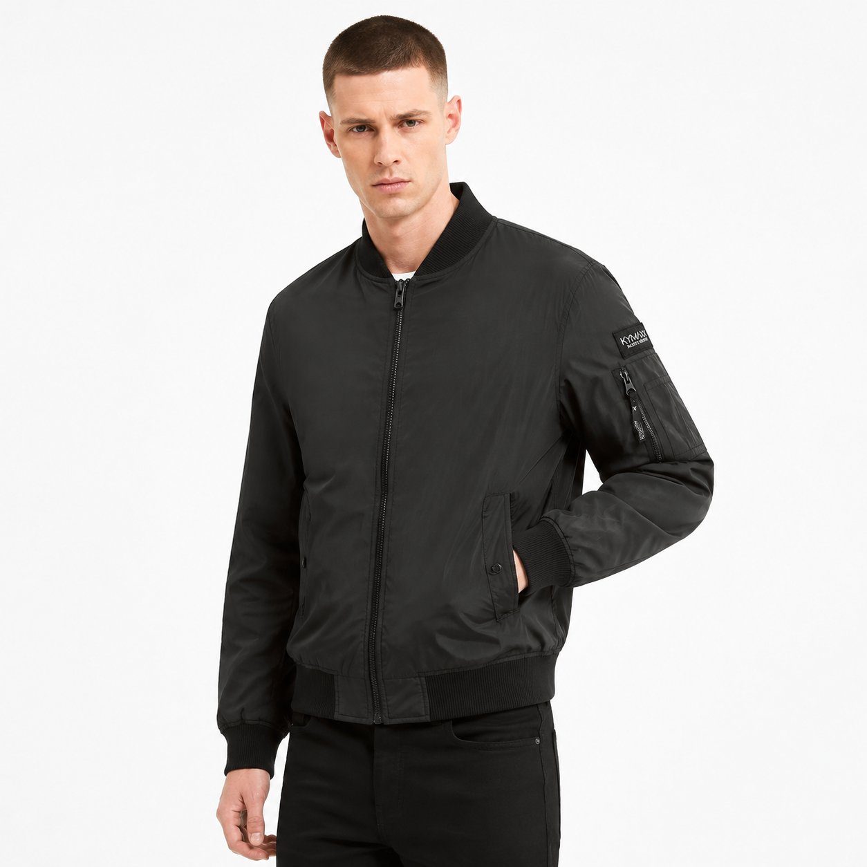 Blouson Bomber Homme Léger avec Poche sur Manche