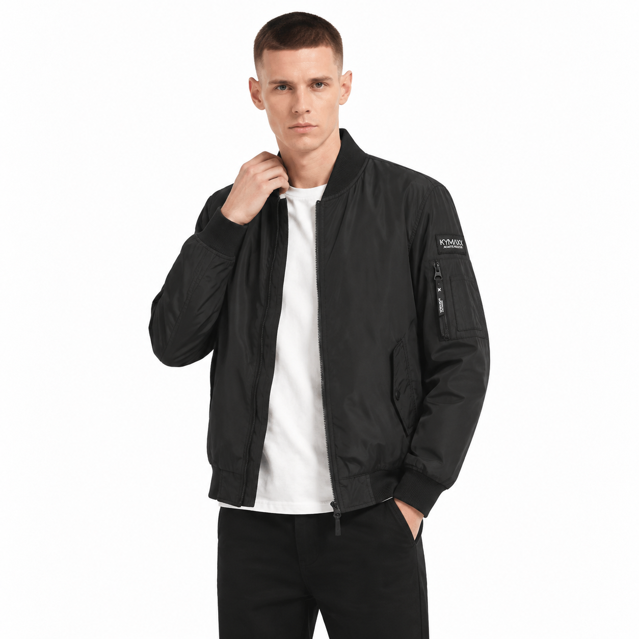 Blouson Bomber Homme Léger avec Poche sur Manche