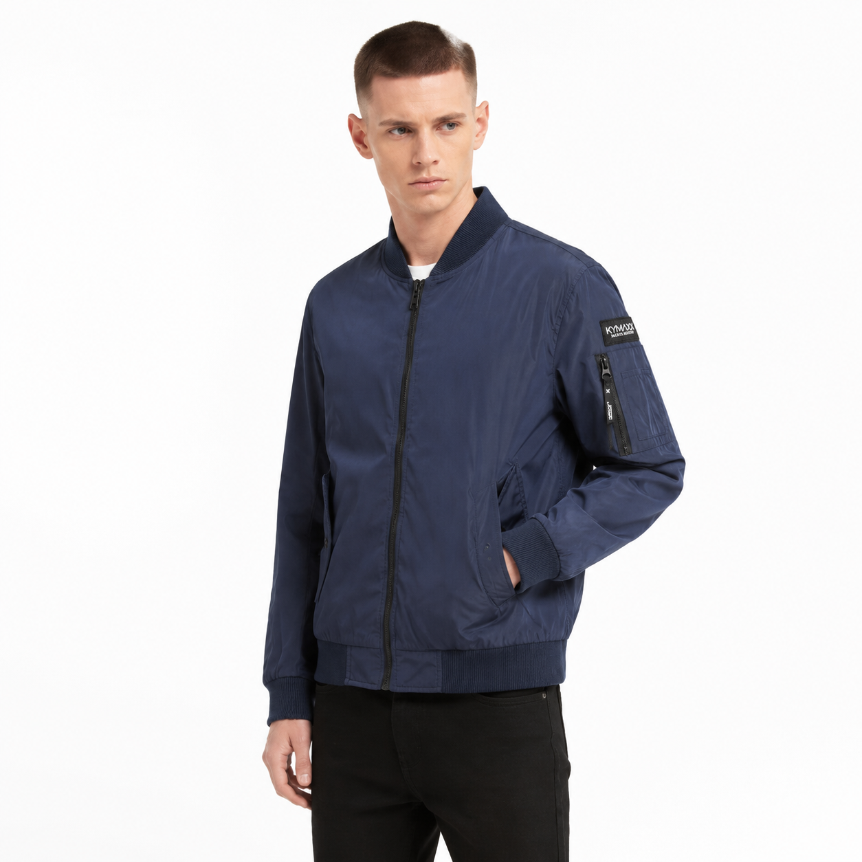 Blouson Bomber Homme Léger avec Poche sur Manche