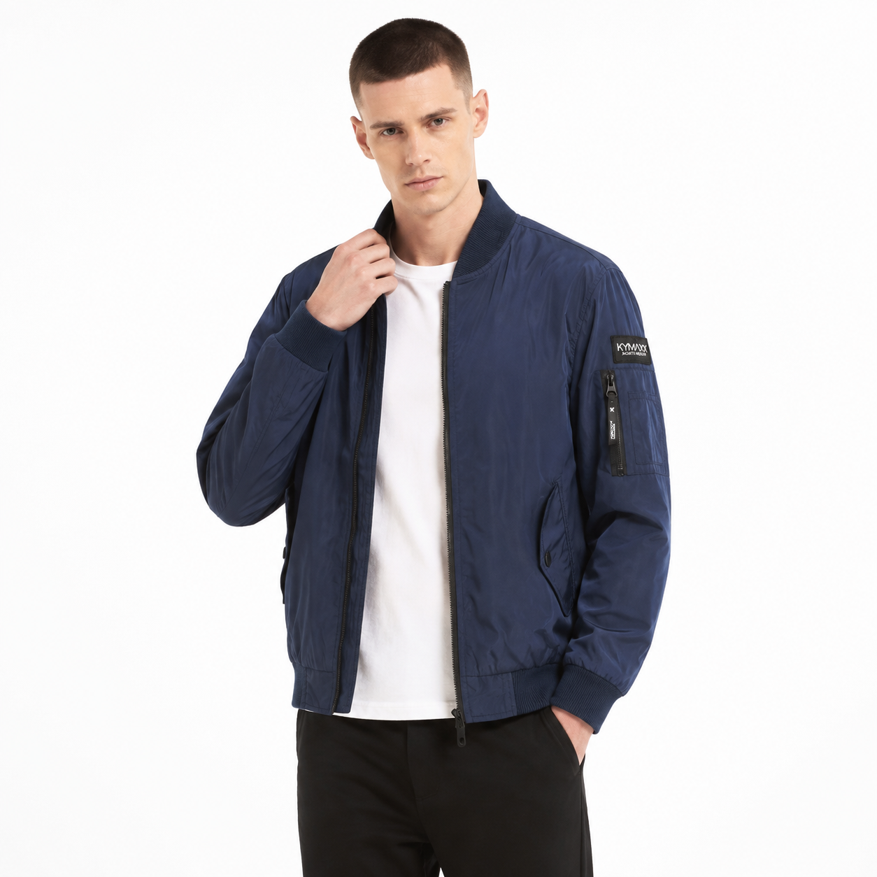 Blouson Bomber Homme Léger avec Poche sur Manche