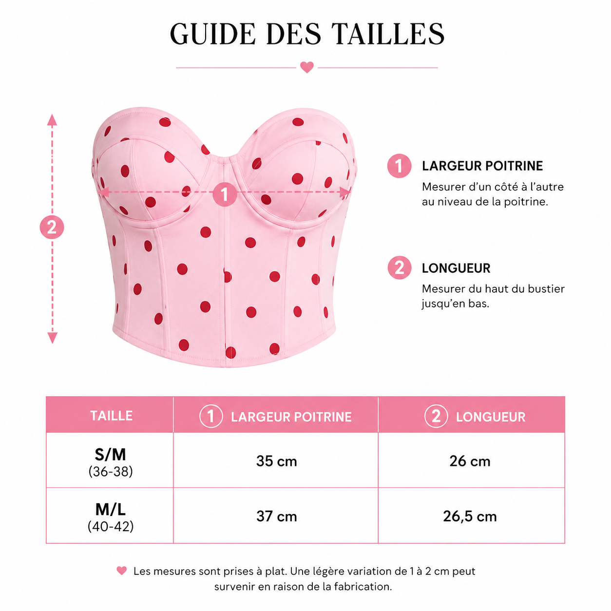 Bustier Corset Rose à Pois – Haut Femme Élégant et Tendance