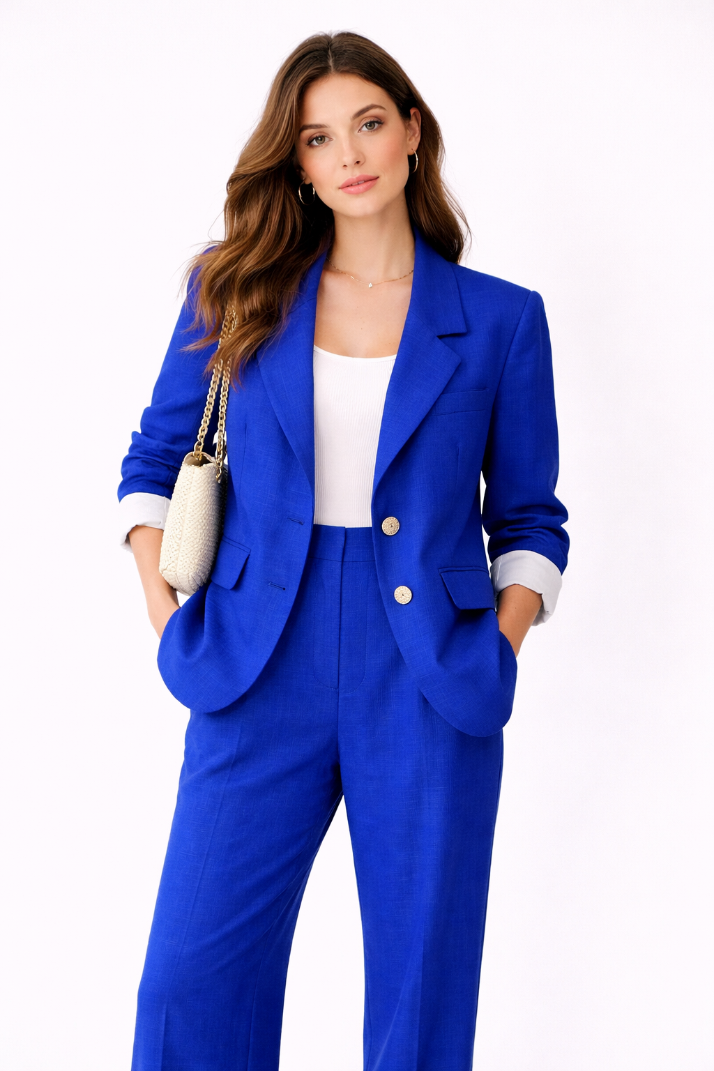 Ensemble Tailleur Femme 2 Pièces Chic – Blazer + Pantalon Fluide – Coupe Élégante