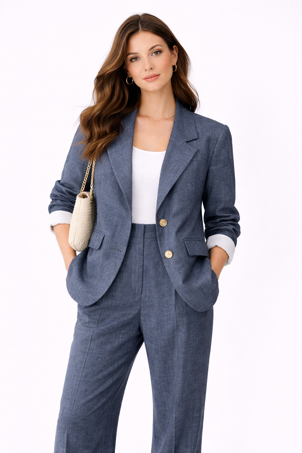 Ensemble Tailleur Femme 2 Pièces Chic – Blazer + Pantalon Fluide – Coupe Élégante