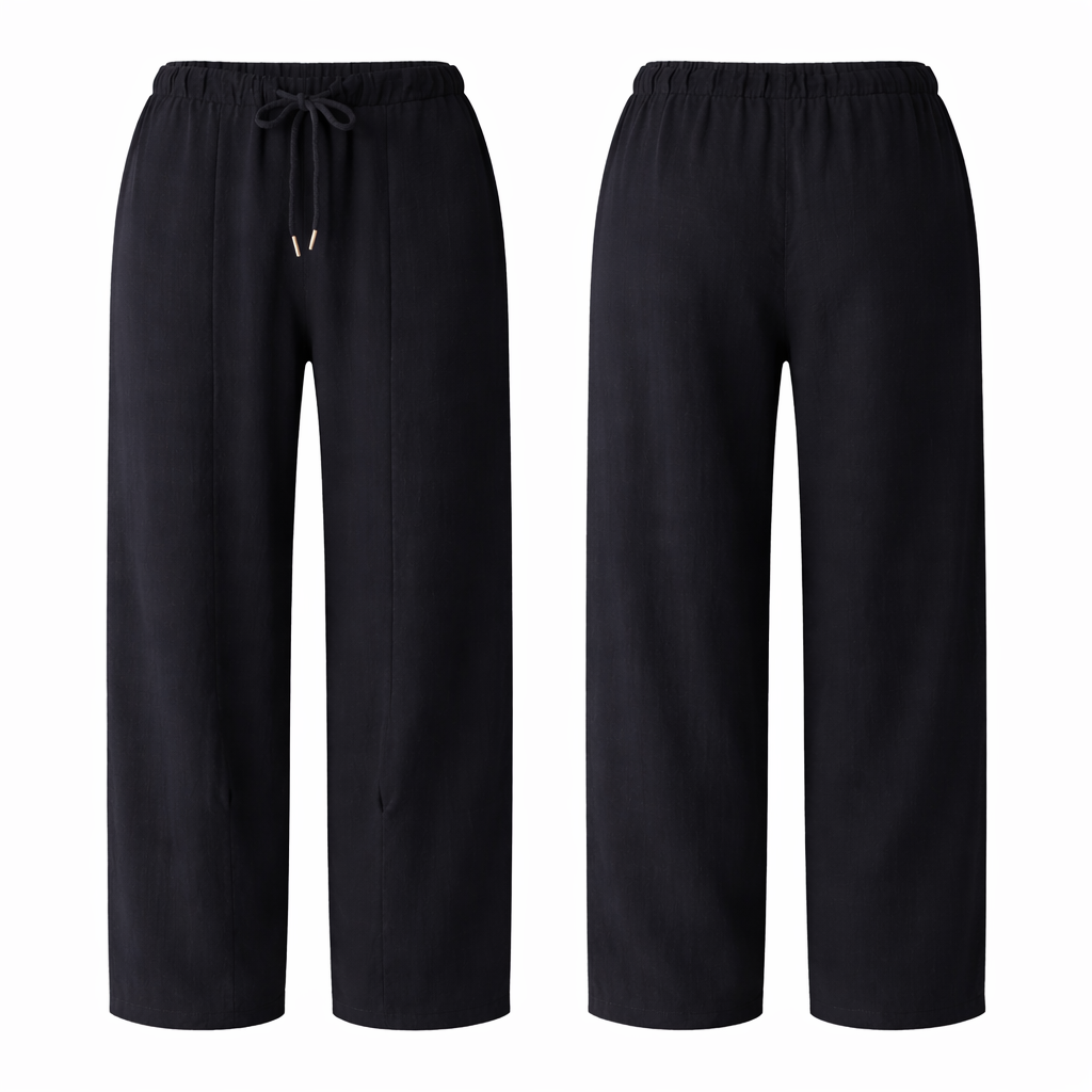 Pantalon Fluide Femme Taille Élastique Coupe Large Confort Chic Taille Unique