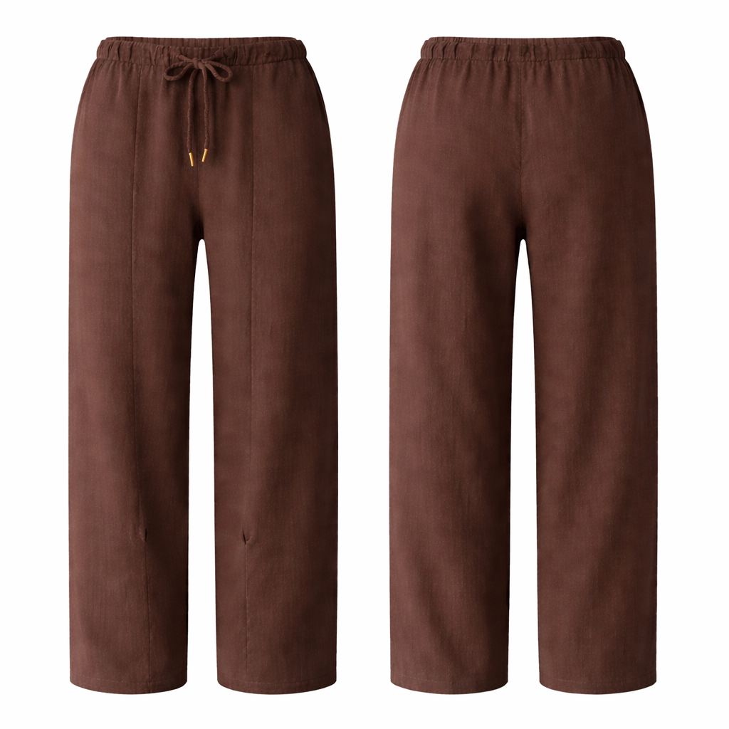 Pantalon Fluide Femme Taille Élastique Coupe Large Confort Chic Taille Unique