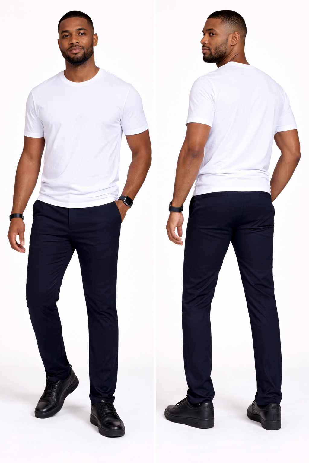 Herrenhose, schmal geschnitten, elegant & bequem – Stretchbund, moderner Chic-Stil