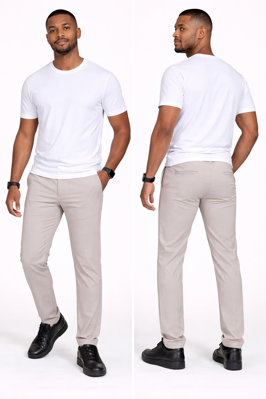 Herrenhose, schmal geschnitten, elegant & bequem – Stretchbund, moderner Chic-Stil