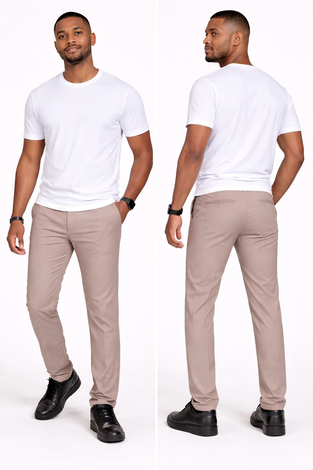 Herrenhose, schmal geschnitten, elegant & bequem – Stretchbund, moderner Chic-Stil