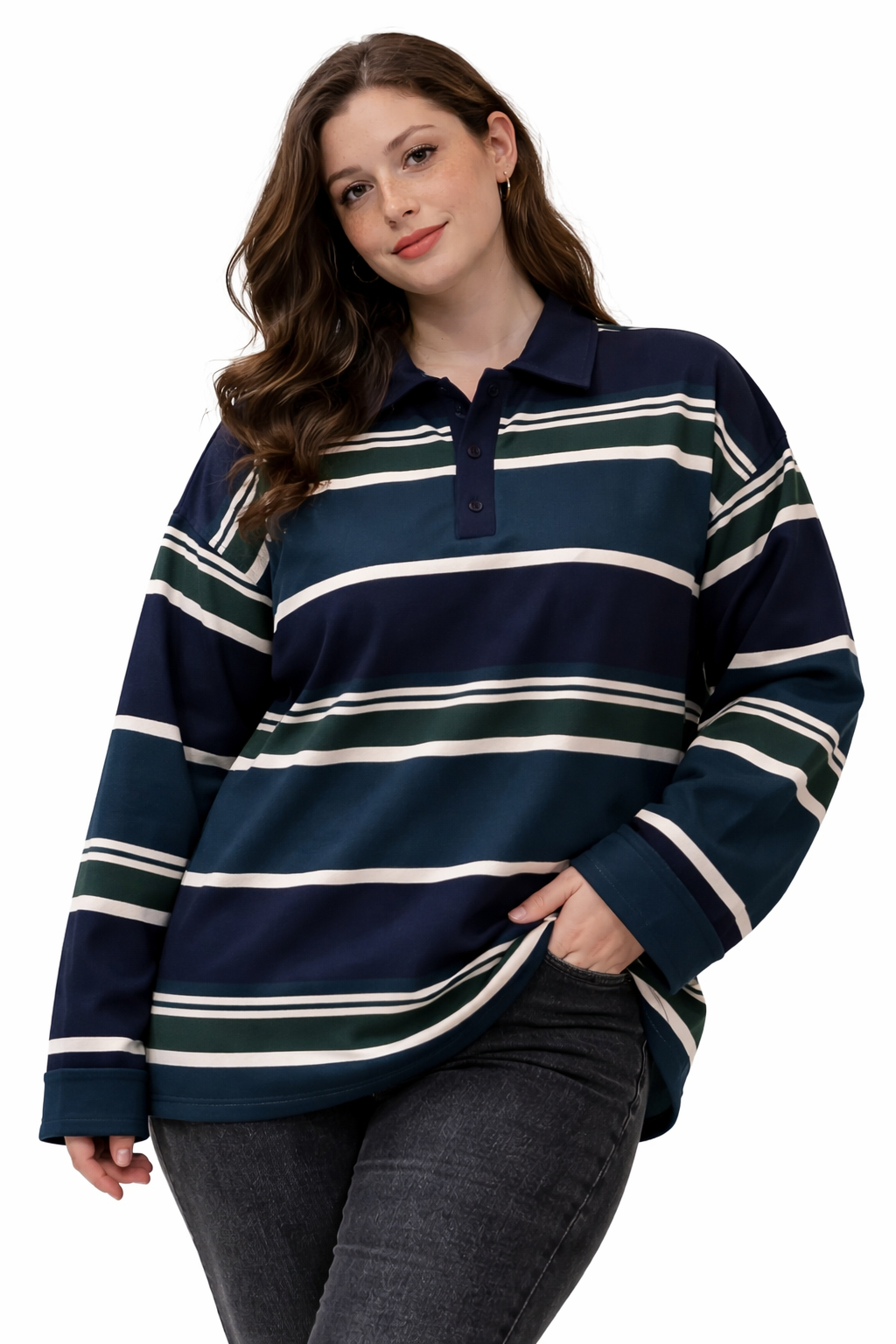 Pull oversize stylé a rayures 248