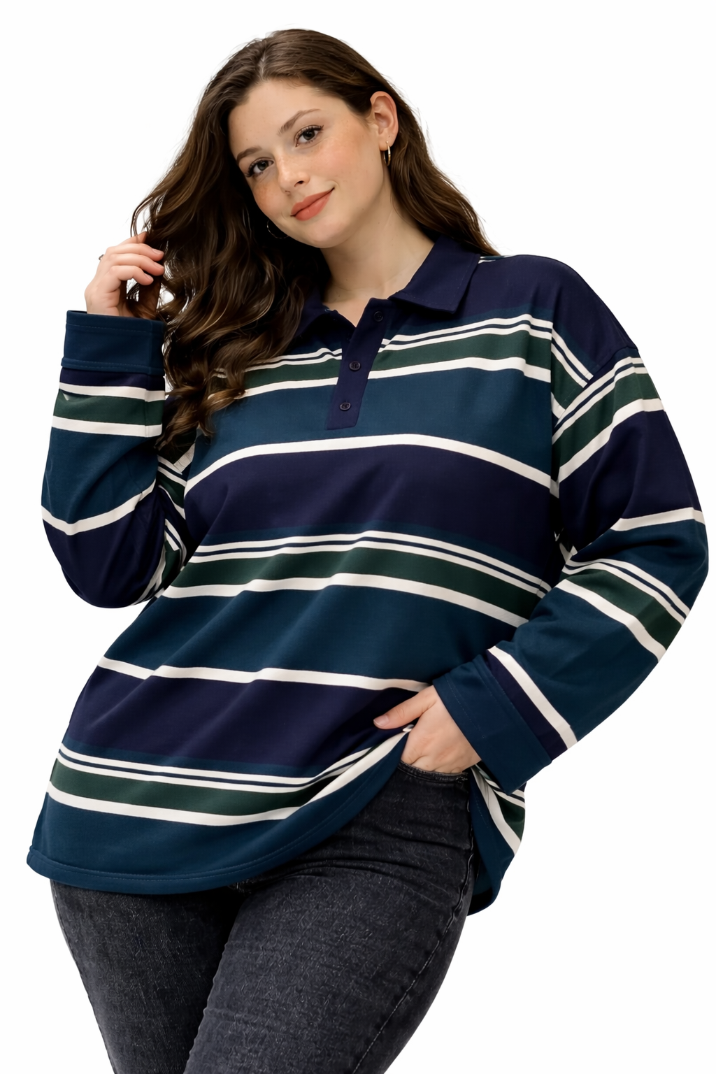Pull oversize stylé a rayures 248