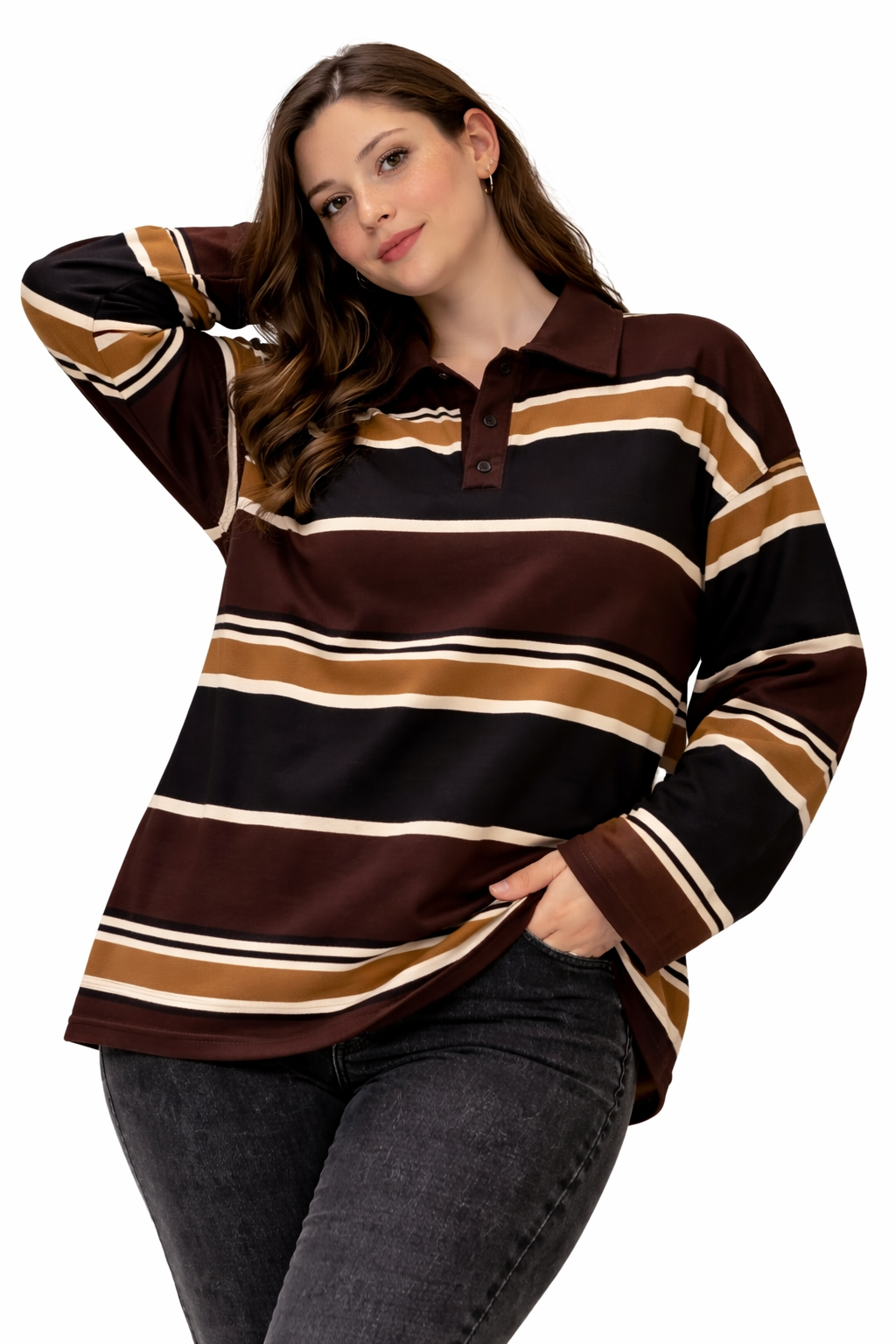 Pull oversize stylé a rayures 248